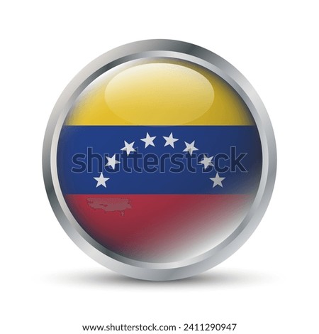 Venezuela Flag 3D Badge Illustration