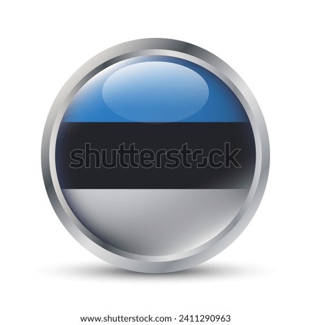 Estonia Flag 3D Badge Illustration