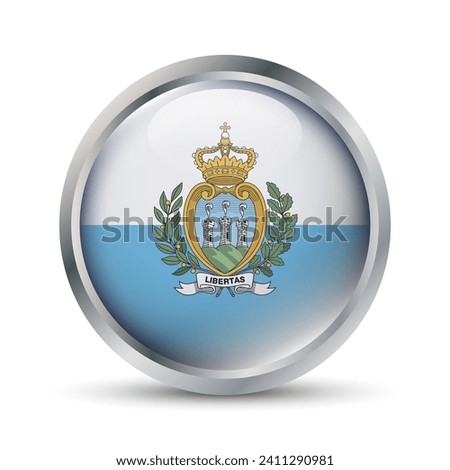 San Marino Flag 3D Badge Illustration