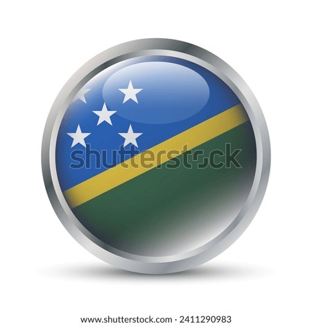 Solomon Islands Flag 3D Badge Illustration