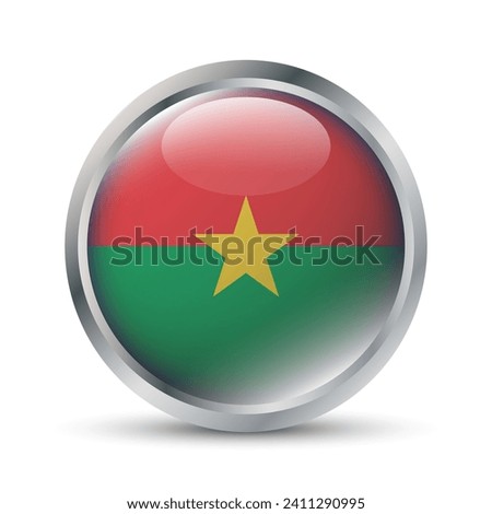 Burkina Faso Flag 3D Badge Illustration