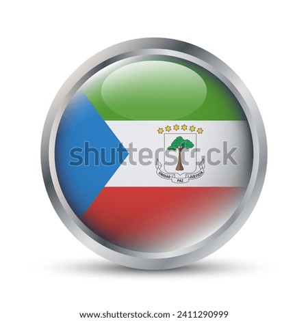 Equatorial Guinea Flag 3D Badge Illustration
