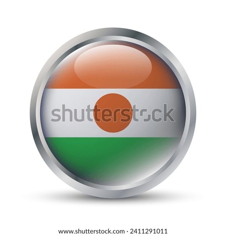 Niger Flag 3D Badge Illustration