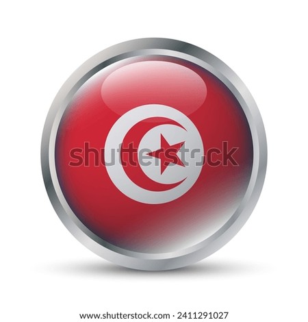 Tunisia Flag 3D Badge Illustration