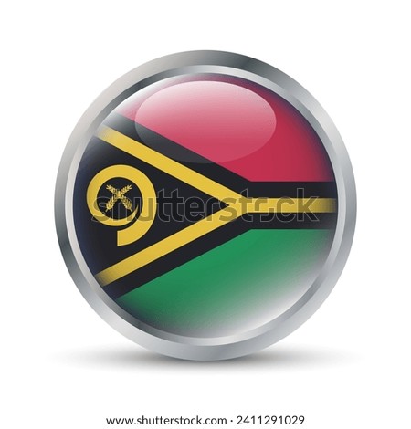 Vanuatu Flag 3D Badge Illustration