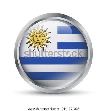 Uruguay Flag 3D Badge Illustration