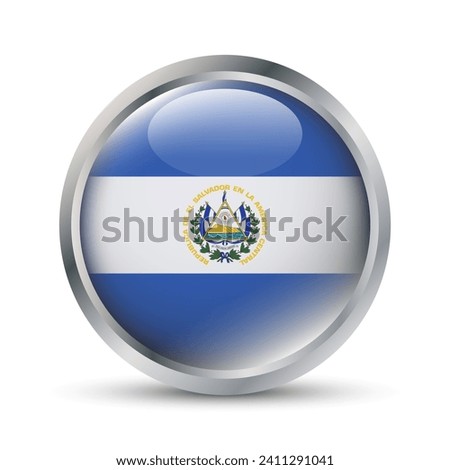 El Salvador Flag 3D Badge Illustration