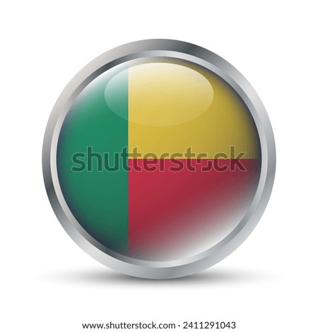 Benin Flag 3D Badge Illustration