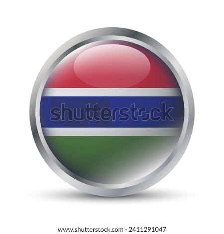 Gambia Flag 3D Badge Illustration