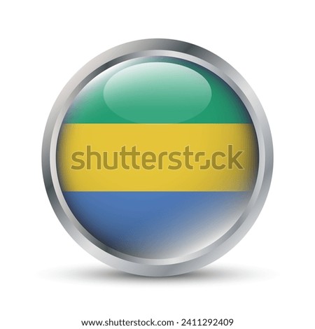 Gabon Flag 3D Badge Illustration