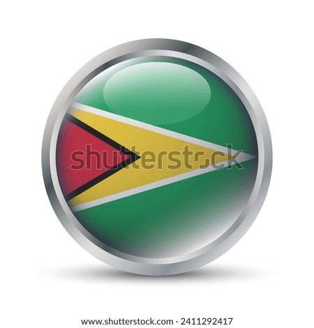 Guyana Flag 3D Badge Illustration