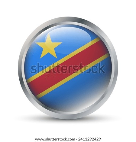 Democratic Republic of the Congo Flag 3D Badge Illustration