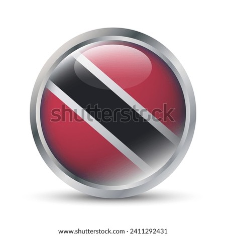 Trinidad and Tobago Flag 3D Badge Illustration