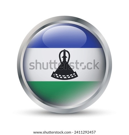 Lesotho Flag 3D Badge Illustration