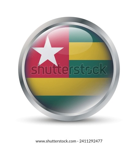 Togo Flag 3D Badge Illustration