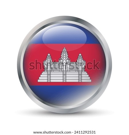 Cambodia Flag 3D Badge Illustration