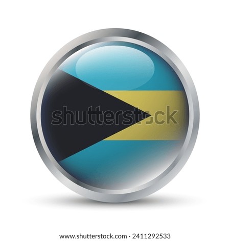Bahamas Flag 3D Badge Illustration