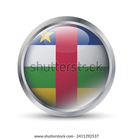 Central African Republic Flag 3D Badge Illustration
