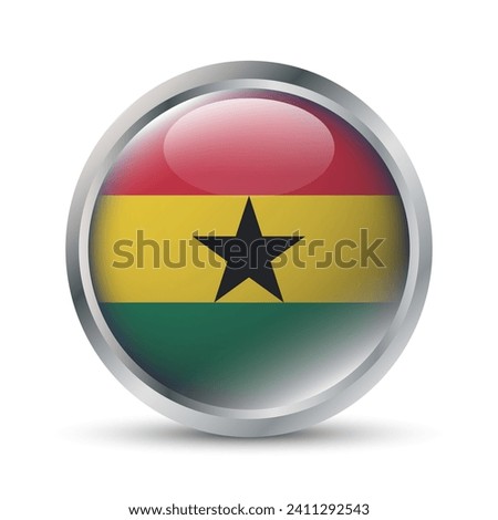 Ghana Flag 3D Badge Illustration