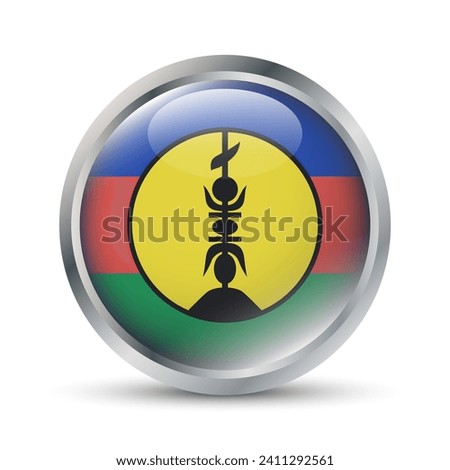 New Caledonia Flag 3D Badge Illustration