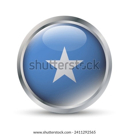 Somalia Flag 3D Badge Illustration