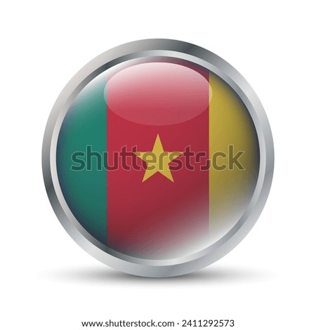 Cameroon Flag 3D Badge Illustration