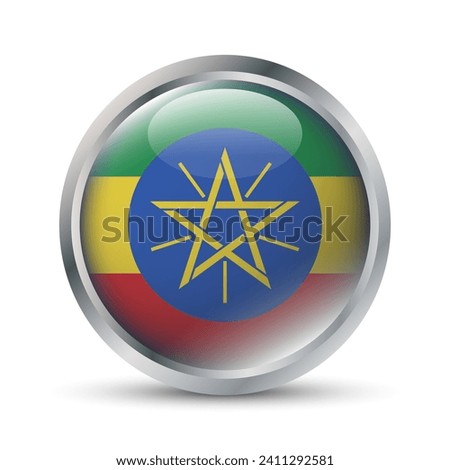 Ethiopia Flag 3D Badge Illustration