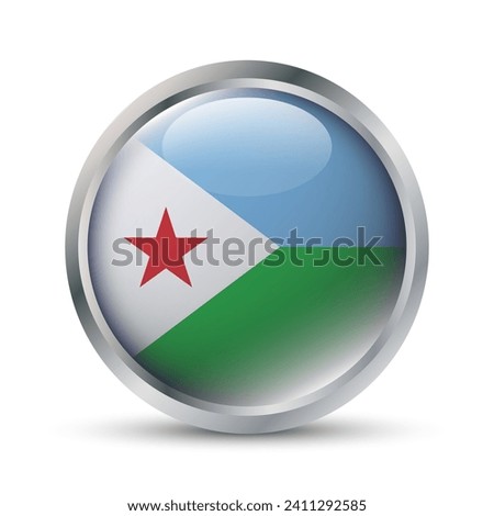 Djibouti Flag 3D Badge Illustration