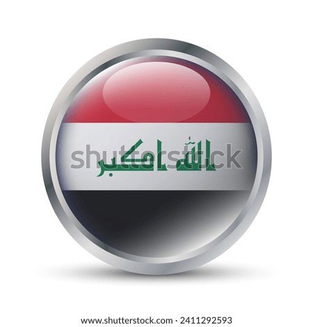 Iraq Flag 3D Badge Illustration