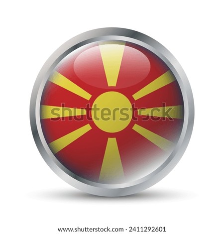 Macedonia Flag 3D Badge Illustration