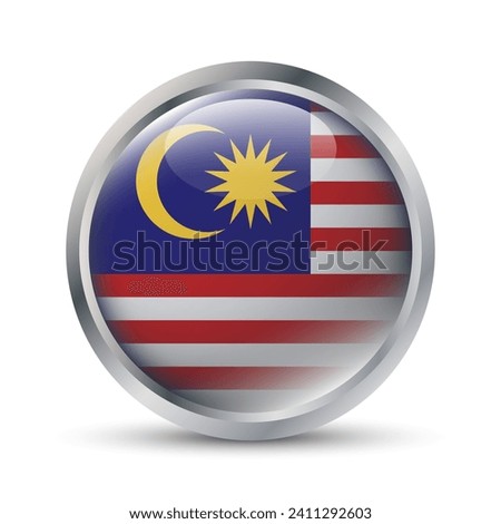 Malaysia Flag 3D Badge Illustration