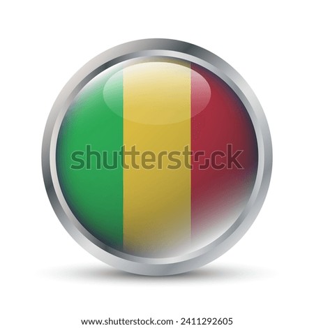 Mali Flag 3D Badge Illustration