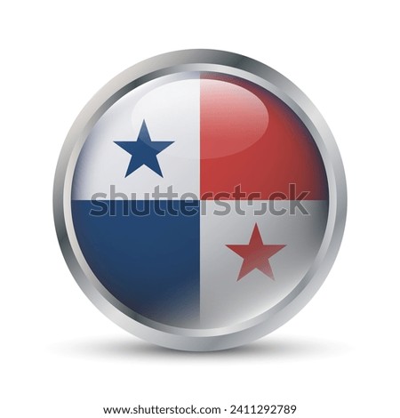Panama Flag 3D Badge Illustration