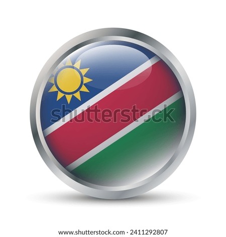 Namibia Flag 3D Badge Illustration