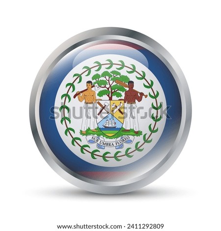 Belize Flag 3D Badge Illustration