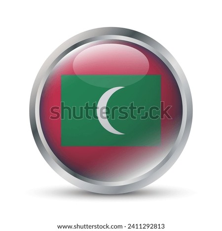 Maldives Flag 3D Badge Illustration