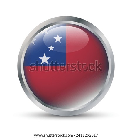 Samoa Flag 3D Badge Illustration