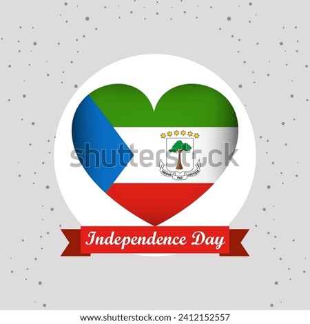 Equatorial Guinea Independence Day With Heart Emblem Design