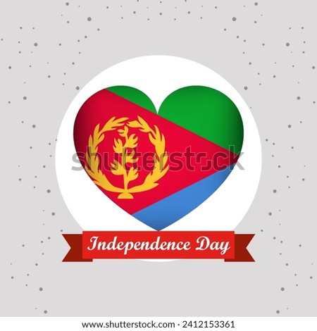 Eritrea Independence Day With Heart Emblem Design