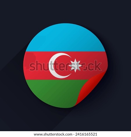 Azerbaijan Flag Sticker Vector Illustration