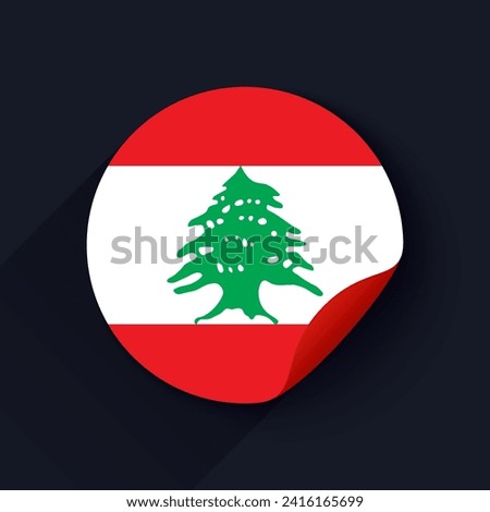 Lebanon Flag Sticker Vector Illustration