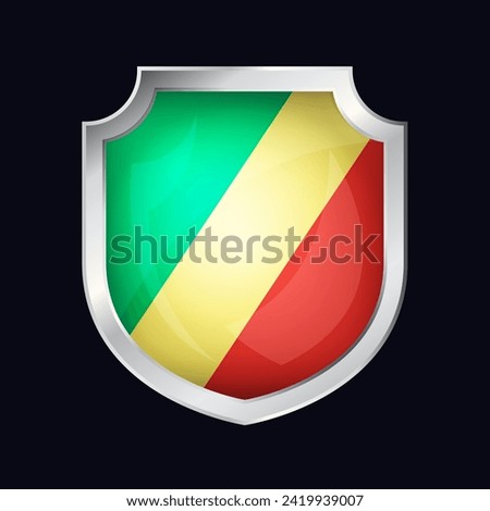 Republic of the Congo Silver Shield Flag Icon