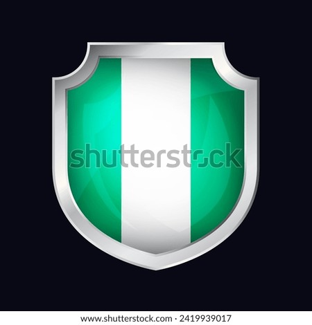 Nigeria Silver Shield Flag Icon