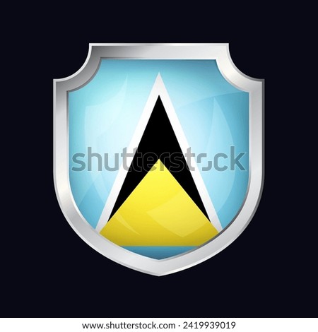 Saint Lucia Silver Shield Flag Icon