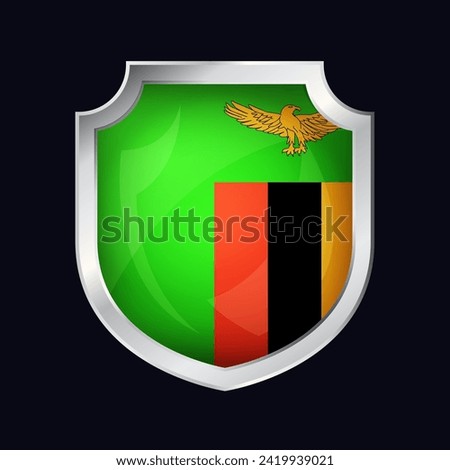 Zambia Silver Shield Flag Icon
