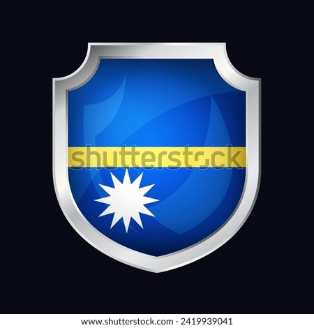 Nauru Silver Shield Flag Icon