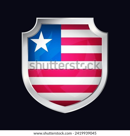 Liberia Silver Shield Flag Icon