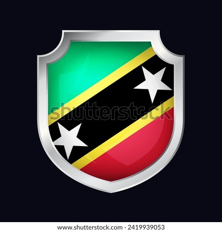 Saint kitts and Nevis Silver Shield Flag Icon