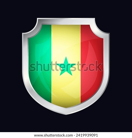 Senegal Silver Shield Flag Icon