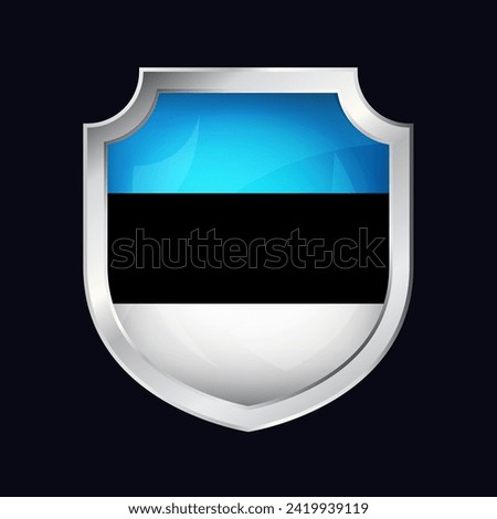 Estonia Silver Shield Flag Icon